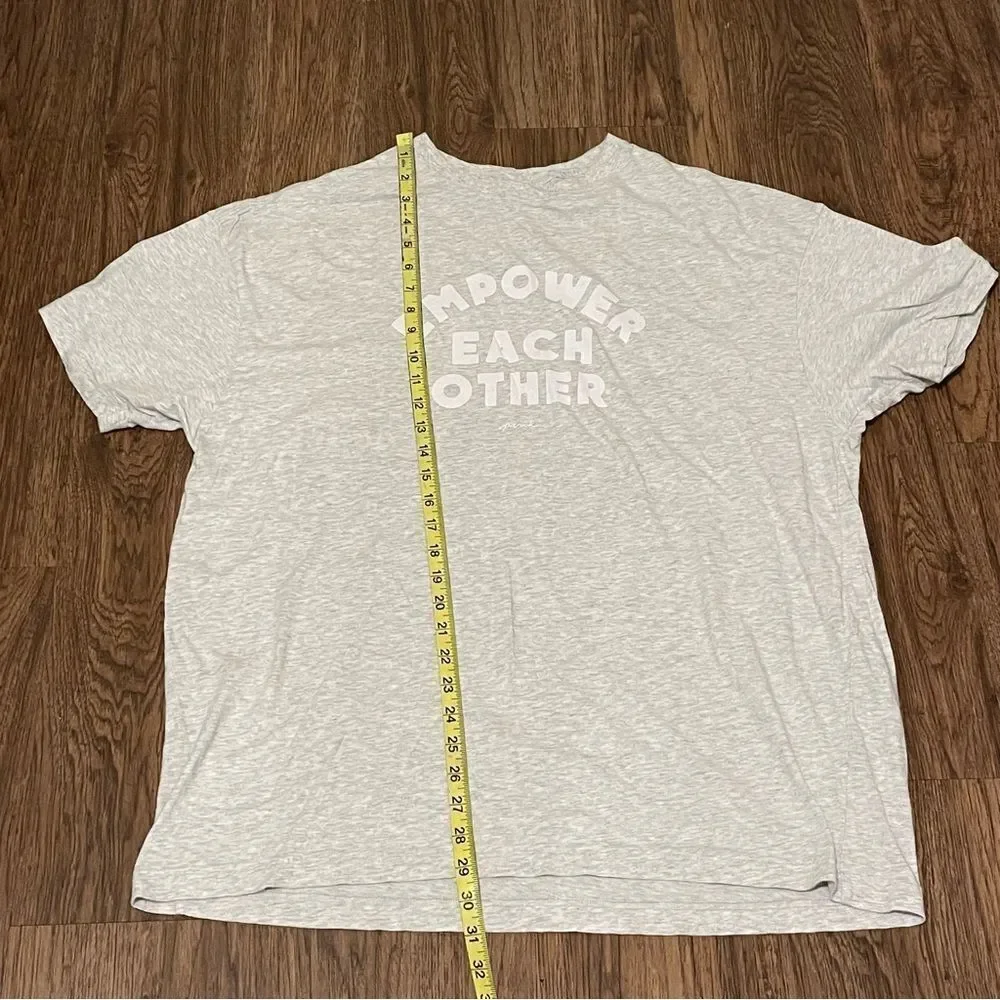 Victoria’s Secret Oversized Pajama Top Gray White Empower Each Other One Size